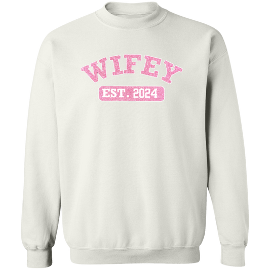 Personalized Pink Glitter WIFEY Sweatshirt