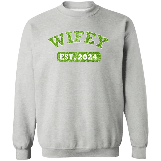 Personalized Green Glitter WIFEY Sweatshirt