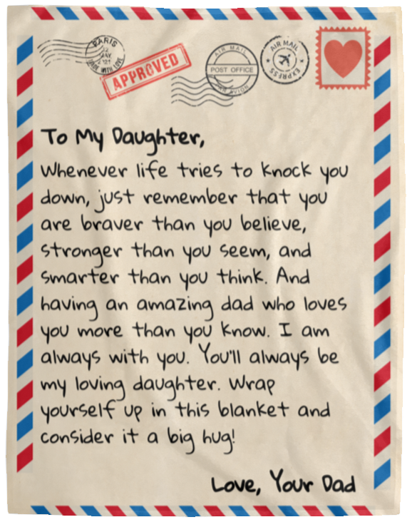 To My Daughter | From Dad | Letter Blanket