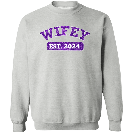 Personalized Purple Glitter WIFEY Sweatshirt