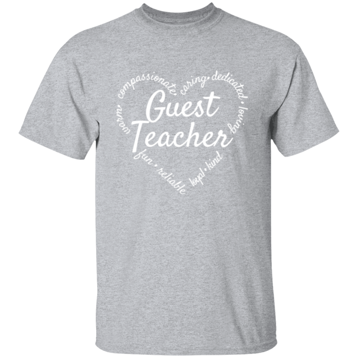 Guest Teacher Heart Words T-Shirt