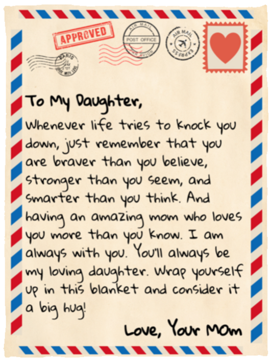 To My Daughter | From Mom| Letter Blanket