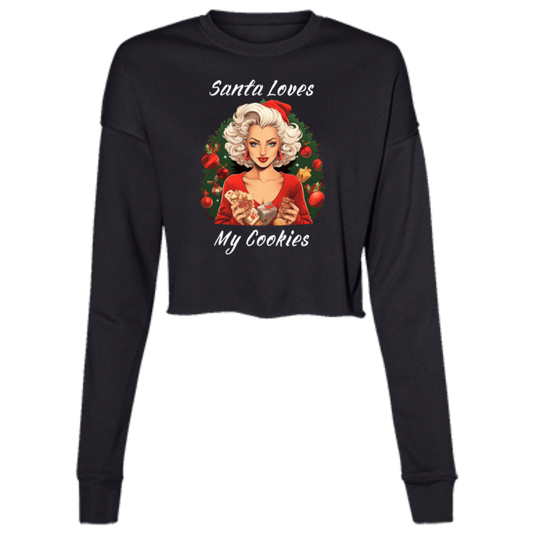 Santa Loves My Cookies | Ladies' Cropped Fleece Crew