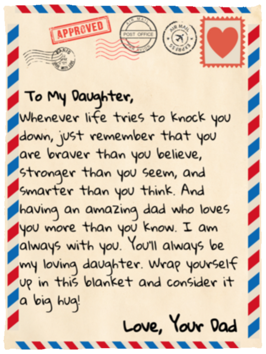 To My Daughter | From Dad | Letter Blanket