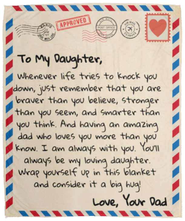 To My Daughter | From Dad | Letter Blanket