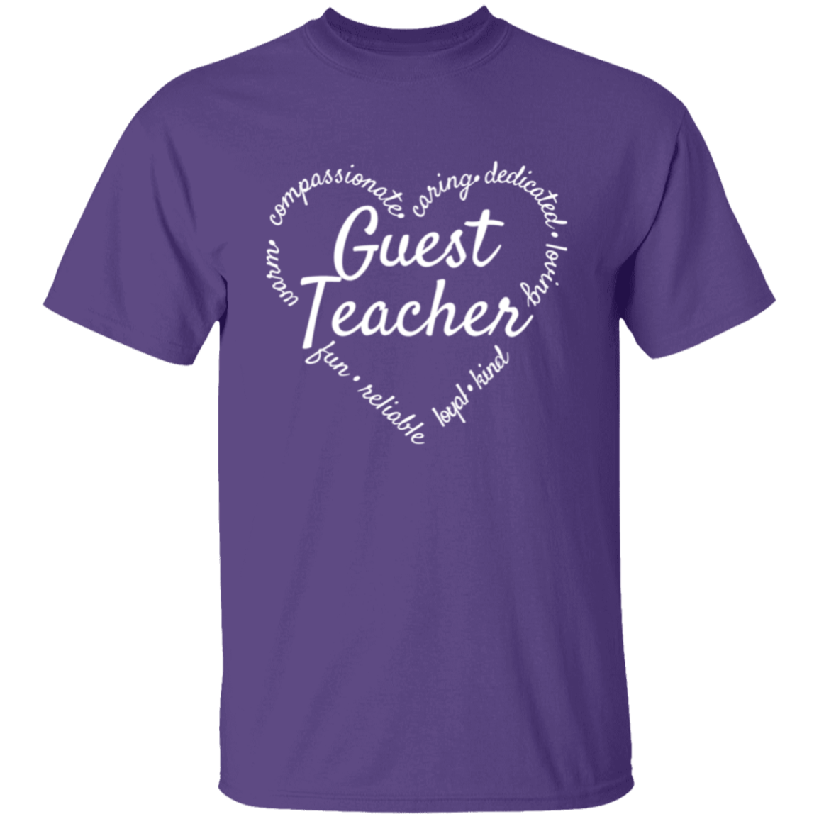 Guest Teacher Heart Words T-Shirt