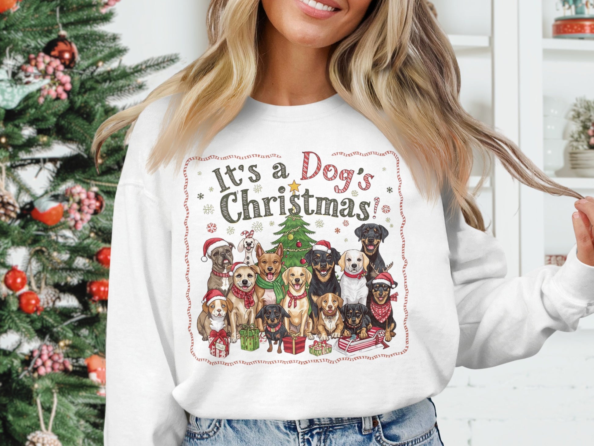 Festive Dogs Christmas Sweater Best Holiday Apparel
