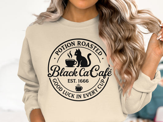 Black Cat Cafe Potion Roasted Coffee Sweatshirt product type