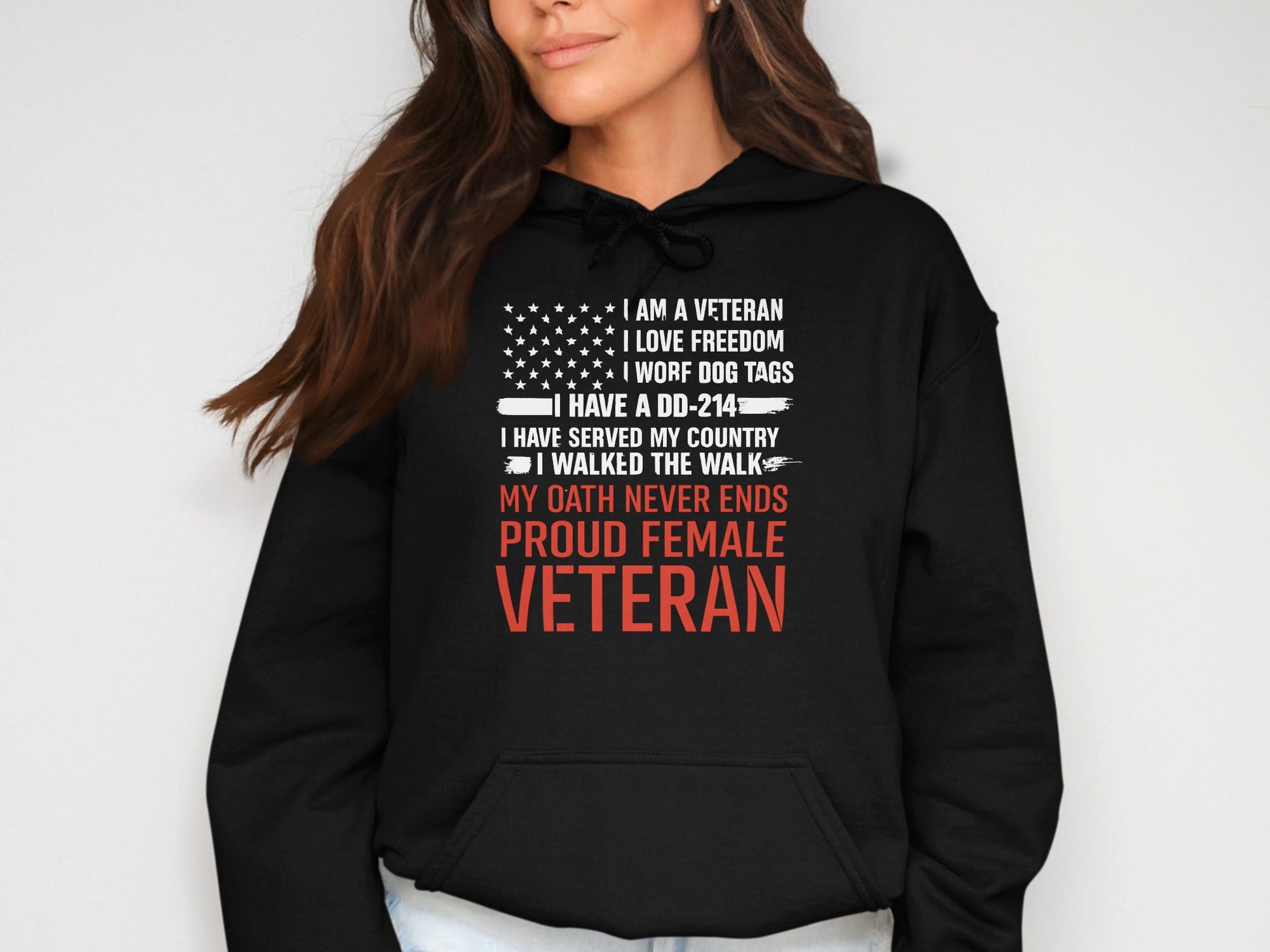 Proud Female Veteran Hoodie Ideal for Patriotic Women