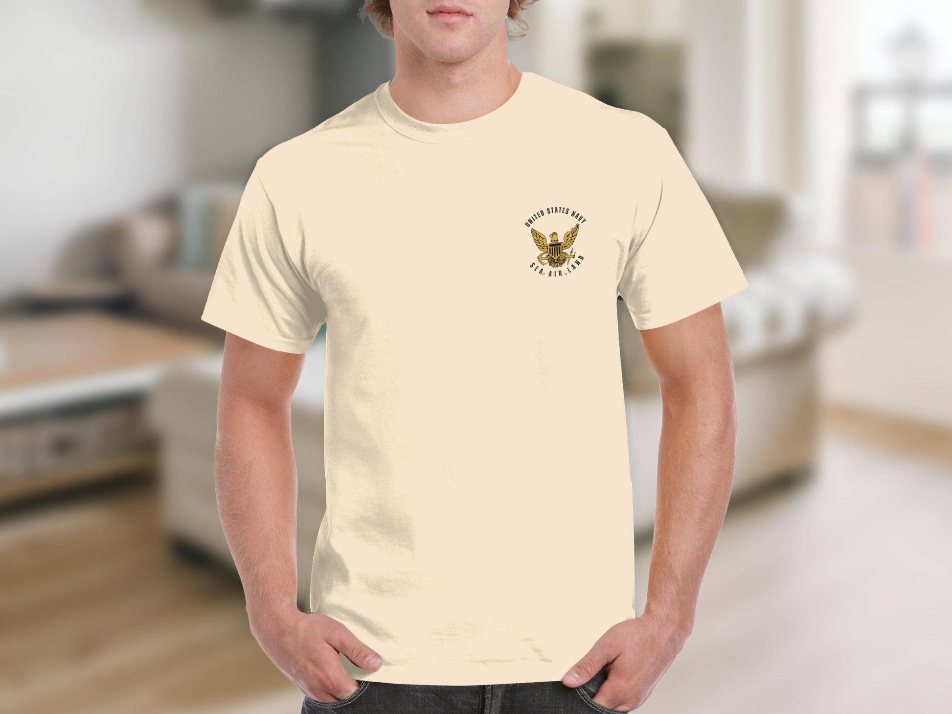 United States Navy Eagle Anchor Printed T-Shirt