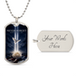 Never Forget 9/11 Dog Tag Necklace | Tribute in Light, Dove & White Rose Memorial Pendant | September 11th Remembrance Gift