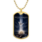 Never Forget 9/11 Dog Tag Necklace | Tribute in Light, Dove & White Rose Memorial Pendant | September 11th Remembrance Gift