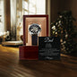 Dad wearing elegant open work watch during daily activities, showcasing comfort and style