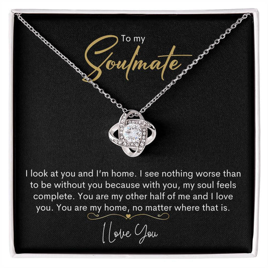 To My Soulmate | I Love You - Love Knot Necklace