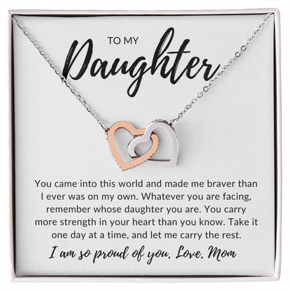 To My Daughter - Breast Cancer Awareness Necklace
