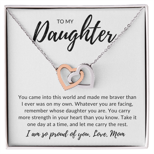 To My Daughter - Breast Cancer Awareness Necklace