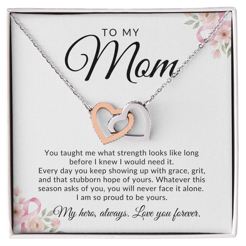 To My Mom - Breast Cancer Awareness Necklace