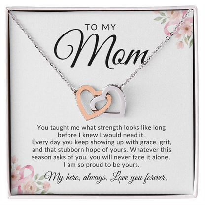 To My Mom - Breast Cancer Awareness Necklace