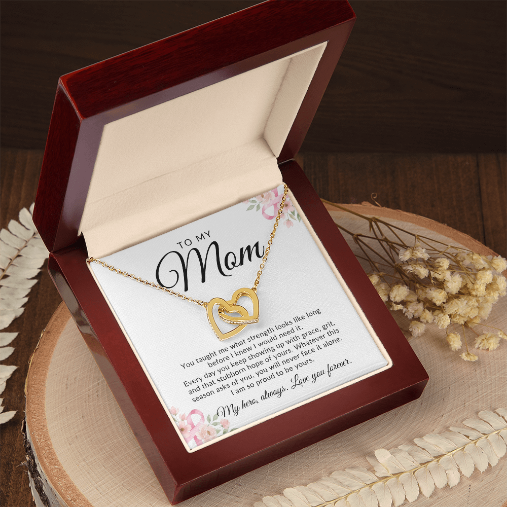To My Mom - Breast Cancer Awareness Necklace