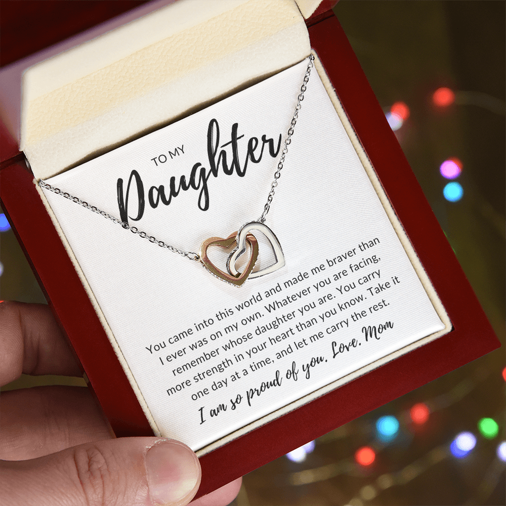 To My Daughter - Breast Cancer Awareness Necklace