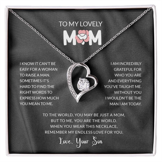 To My Lovely Mom | I Love You - Forever Love Necklace