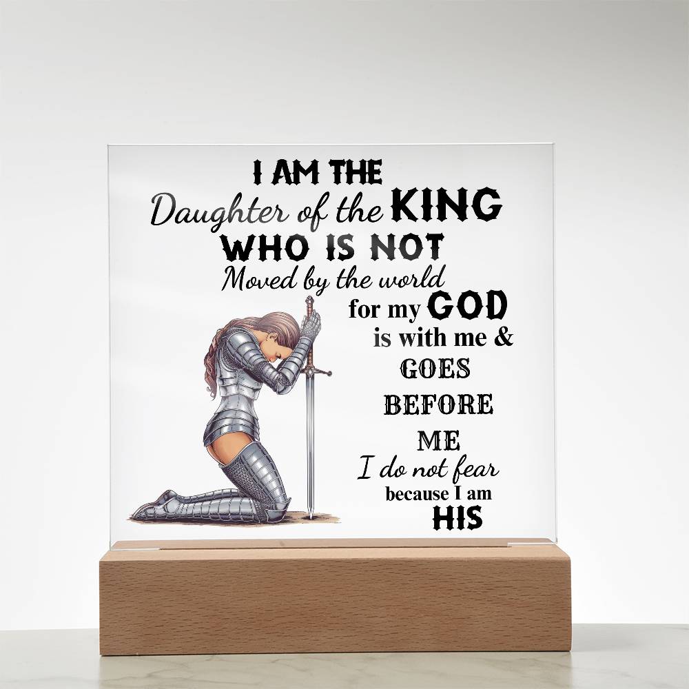 I am the Daughter of a King  Square Acrylic (Version 1)