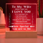 To My Wife Square Acrylic