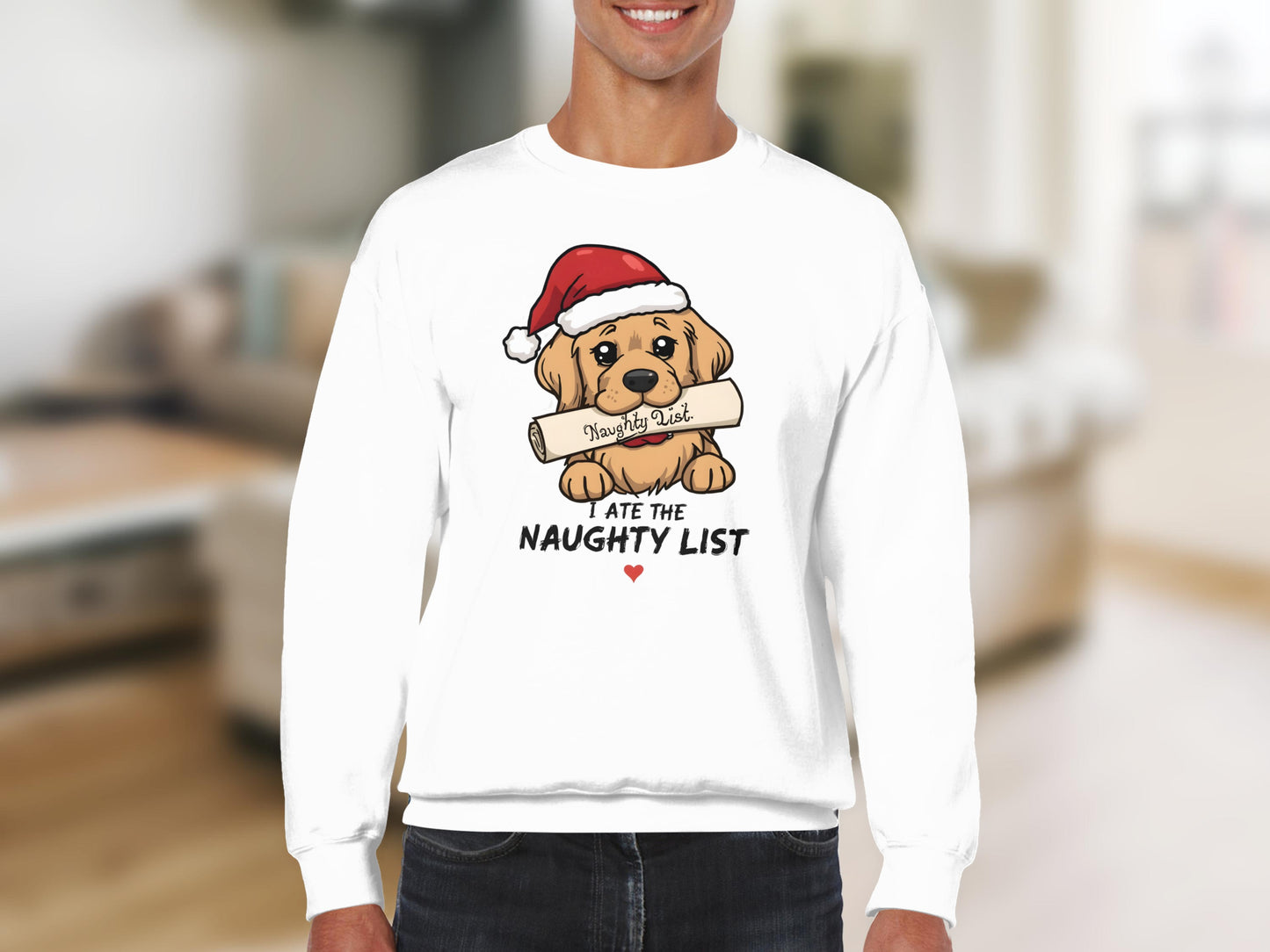 Cute Christmas Dog Ate the Naughty List Sweatshirt