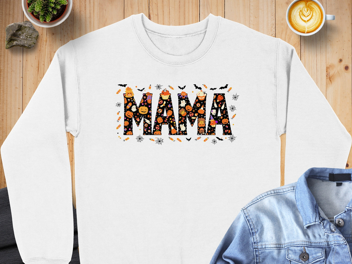 Halloween Themed Mama Sweatshirt White Comfort product
