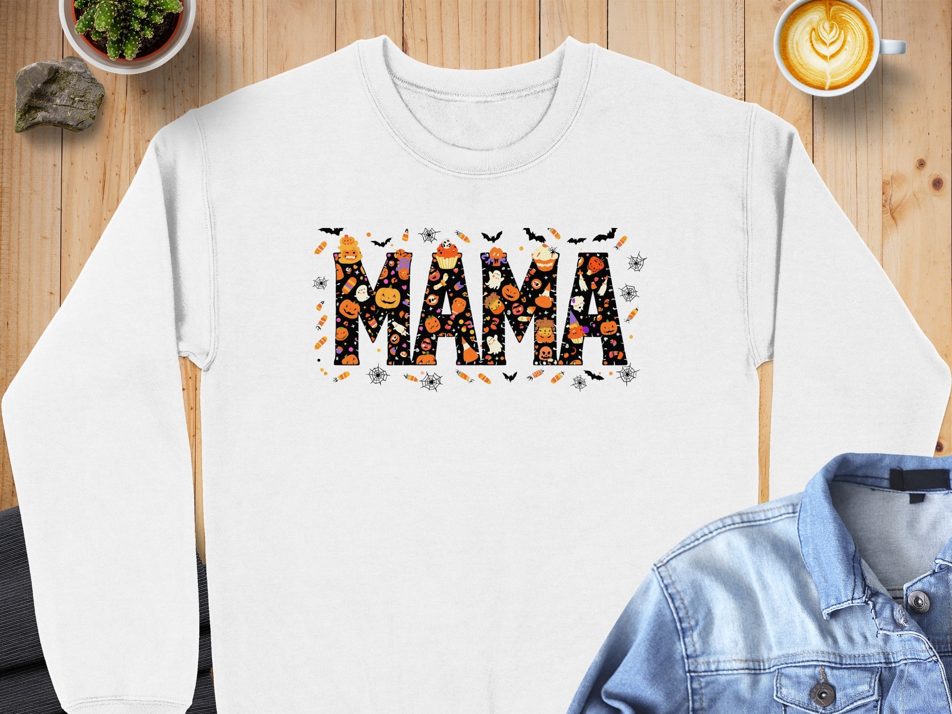 Halloween Themed Mama Sweatshirt White Comfort product