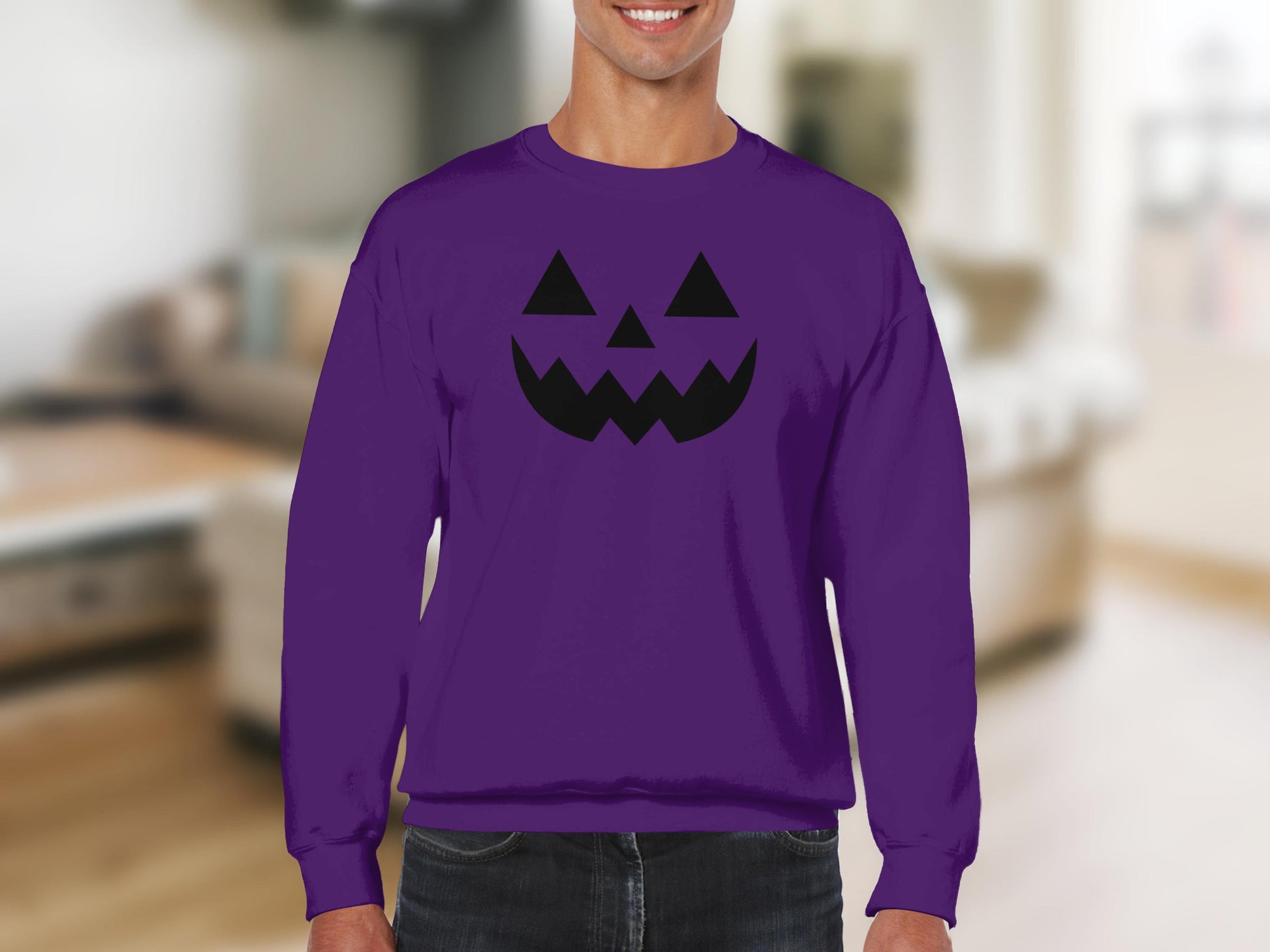 Halloween Pumpkin Face Purple Sweatshirt product type