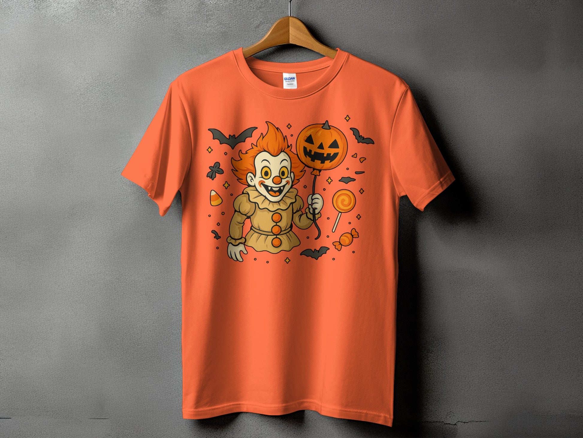 Halloween Clown with Pumpkin Graphic T-Shirt product