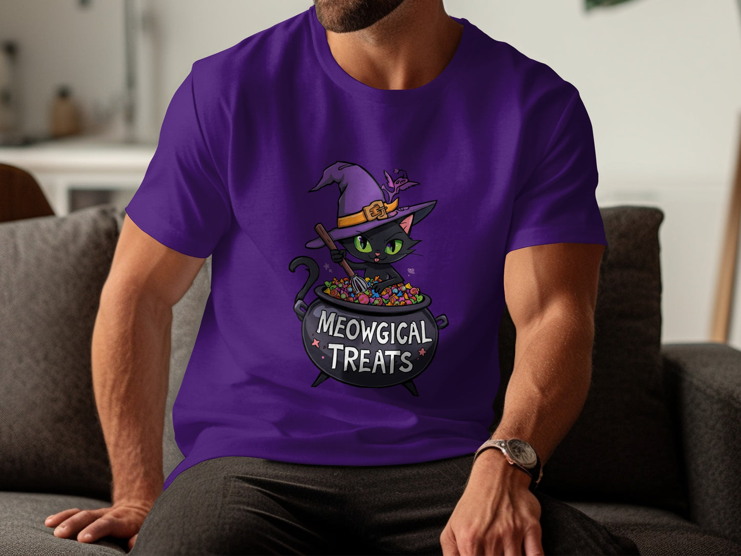 Meowgical Treats Witch Cat Graphic T-shirt product