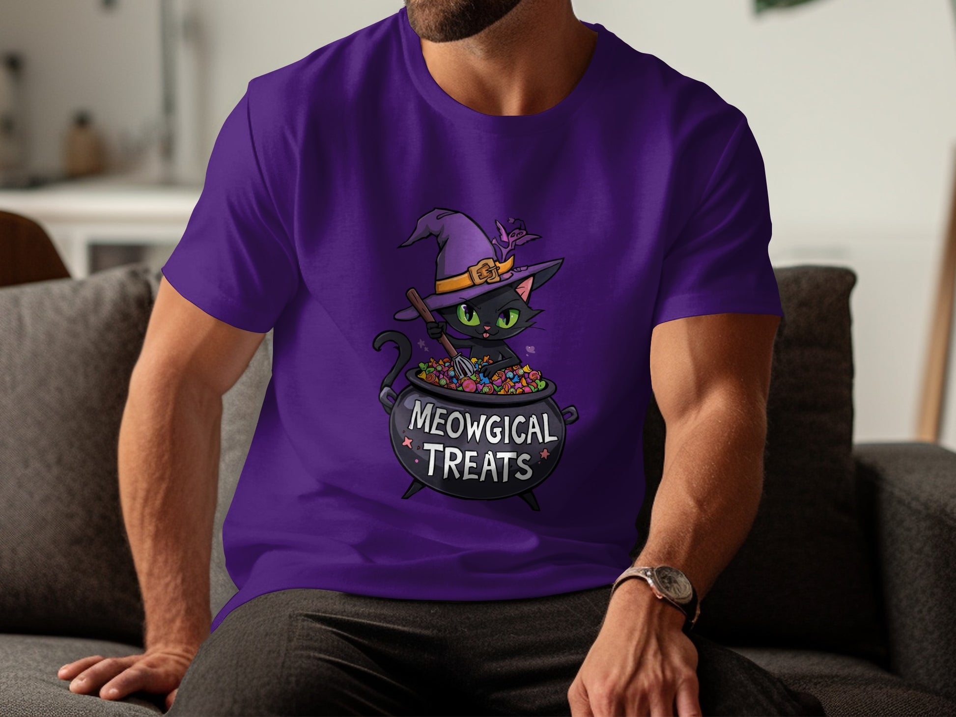 Meowgical Treats Witch Cat Graphic T-shirt product
