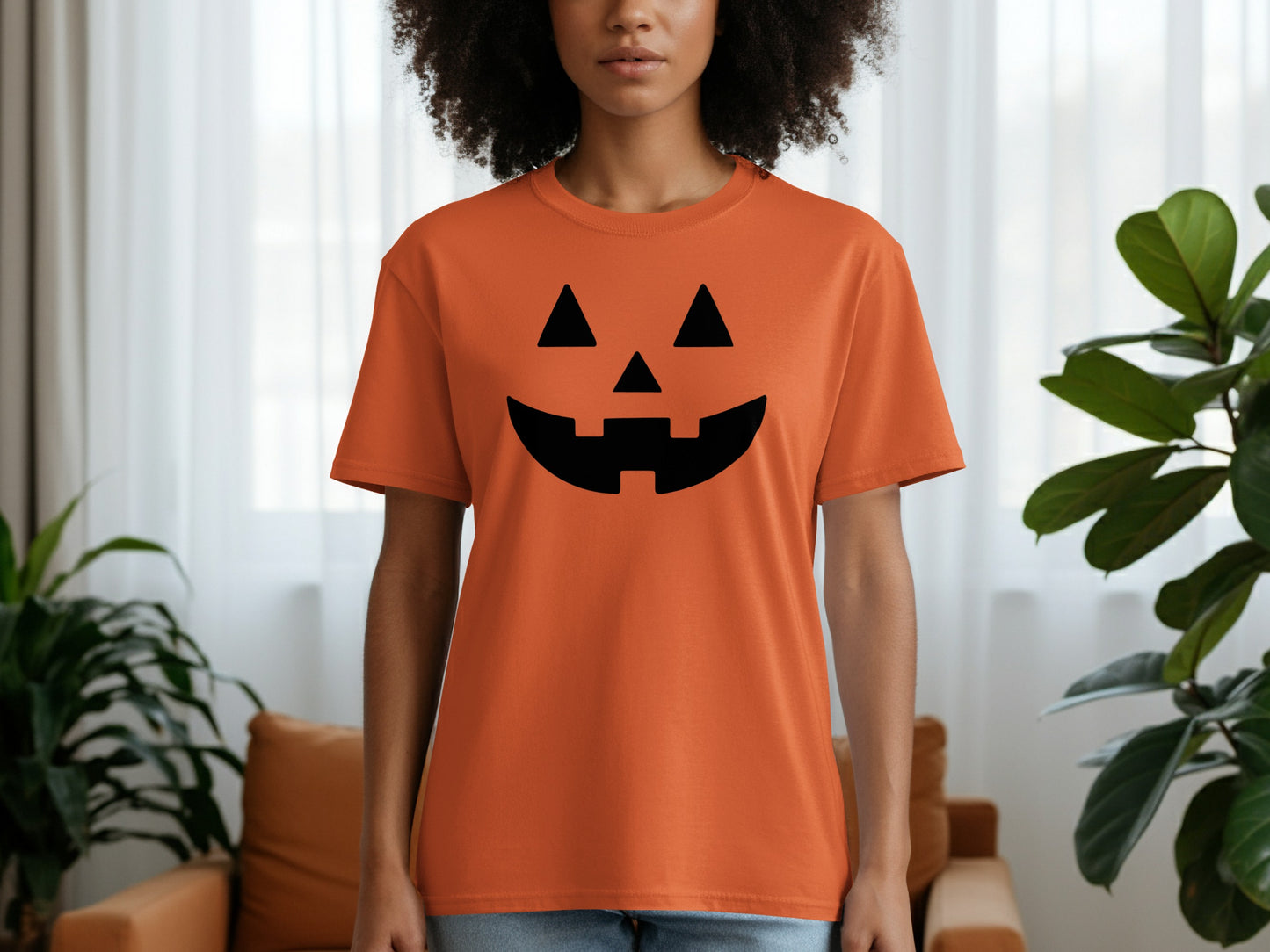 Halloween Pumpkin Face Graphic T-Shirt product type
