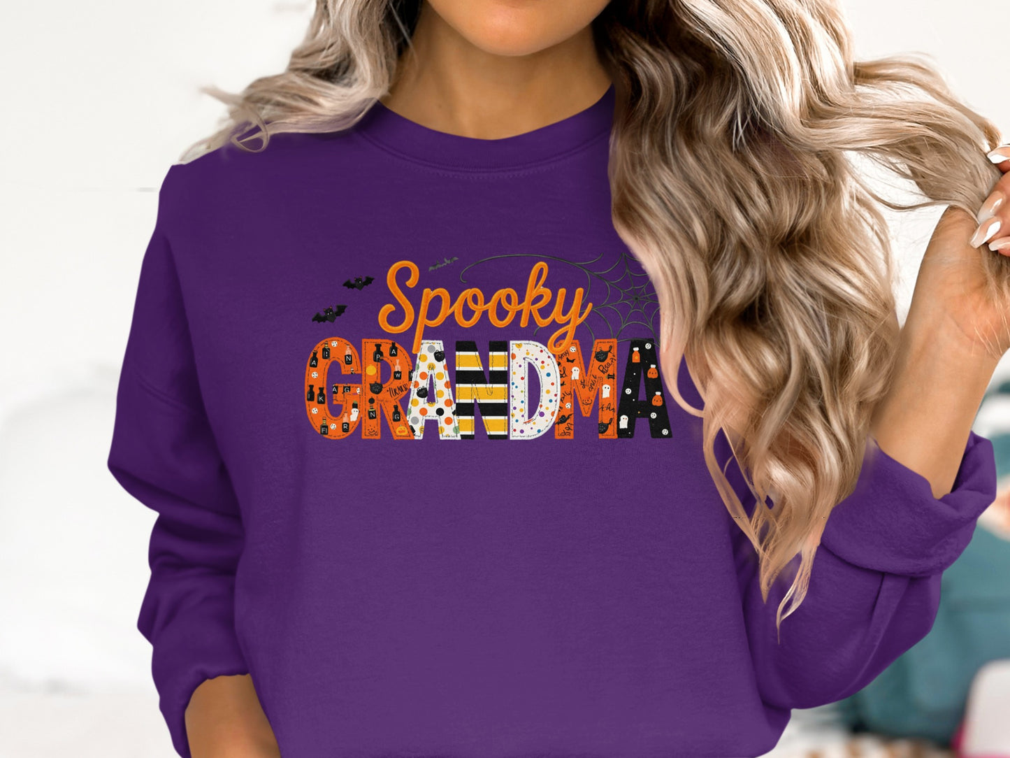 Spooky Grandma Sweatshirt Halloween Themed Product