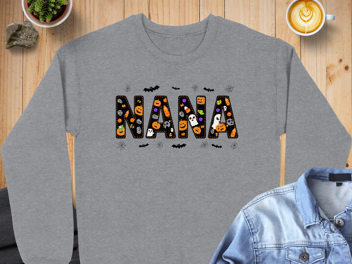 Halloween Themed Nana Graphic Long Sleeve Shirt product