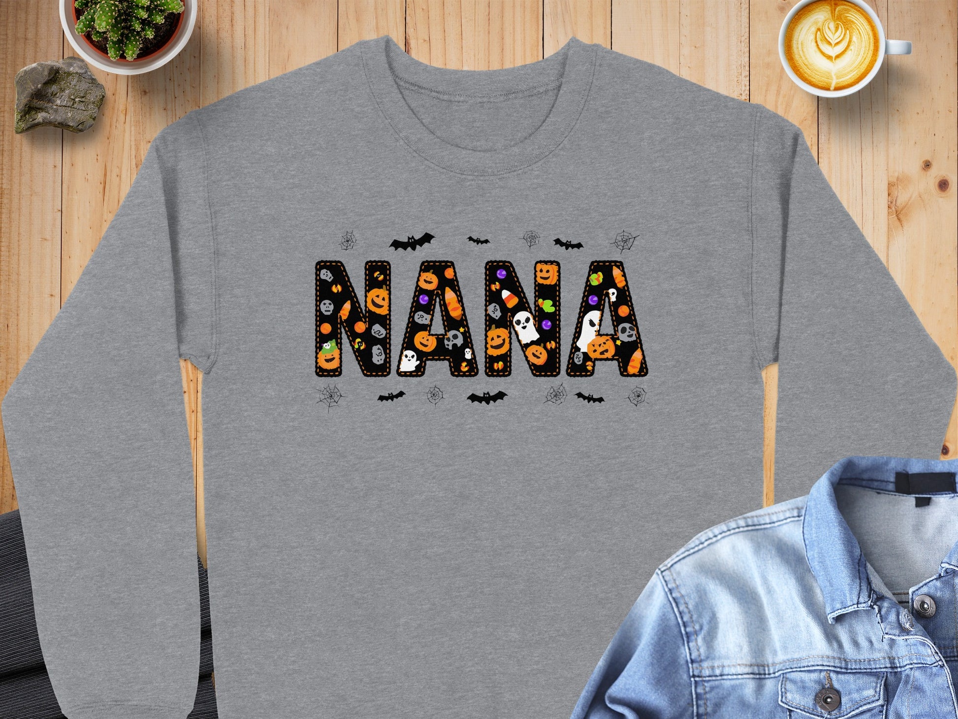 Halloween Themed Nana Graphic Long Sleeve Shirt product