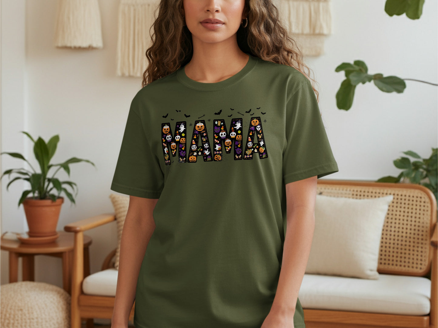 Halloween Themed Mama Graphic Tee Shirt Product