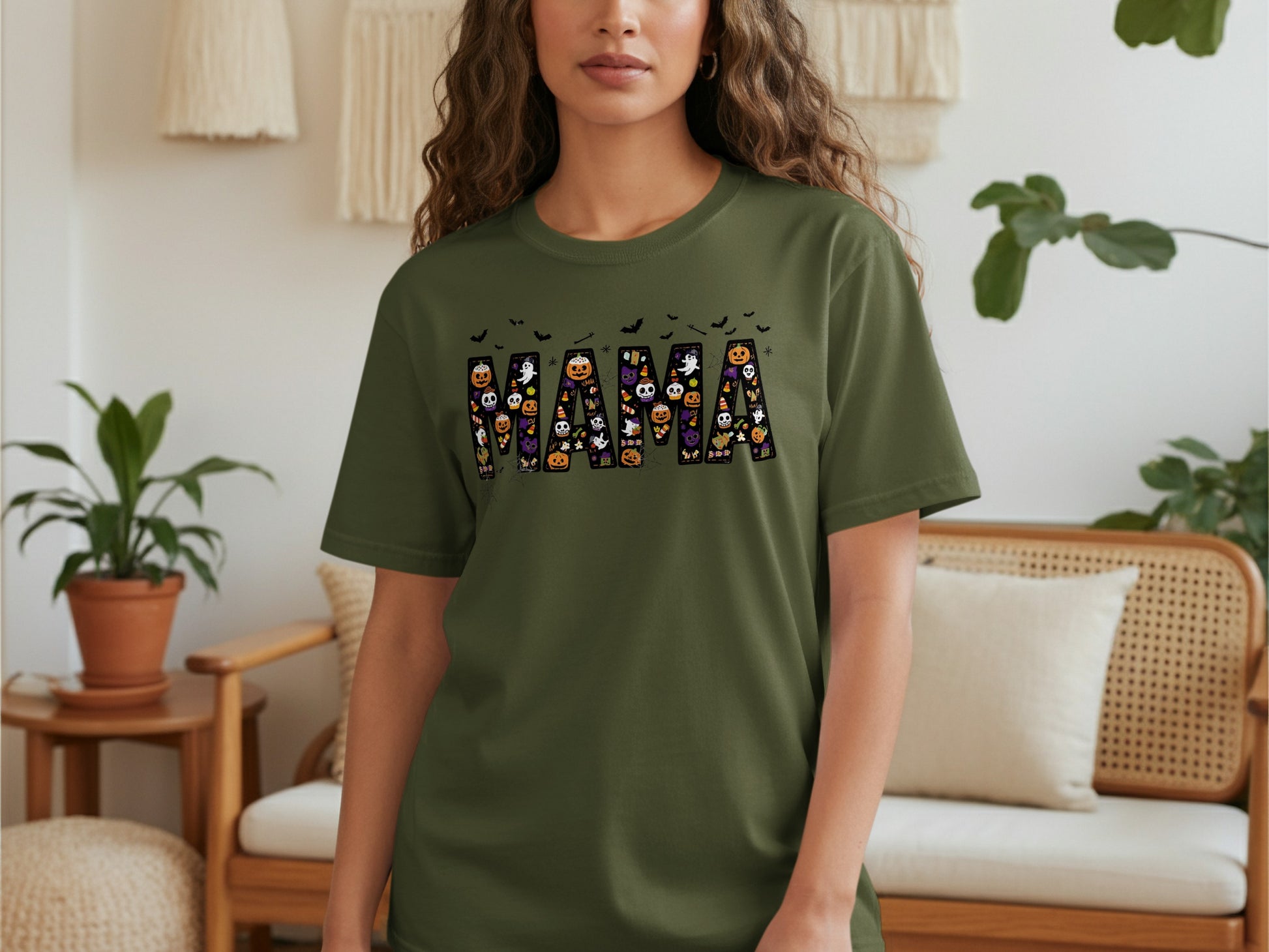 Halloween Themed Mama Graphic Tee Shirt Product