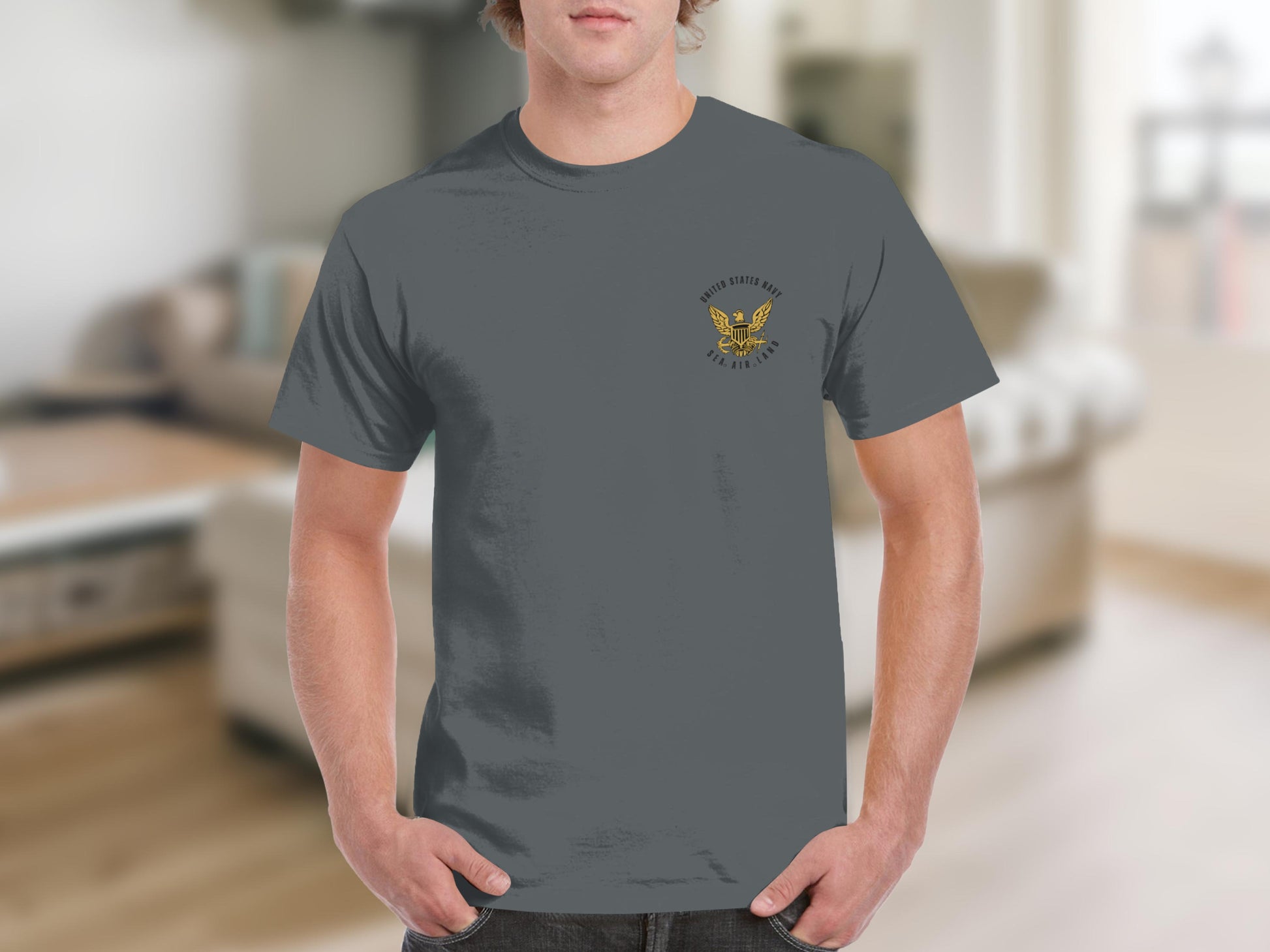 Custom Graphic Dark Grey T-Shirt for Casual Wear