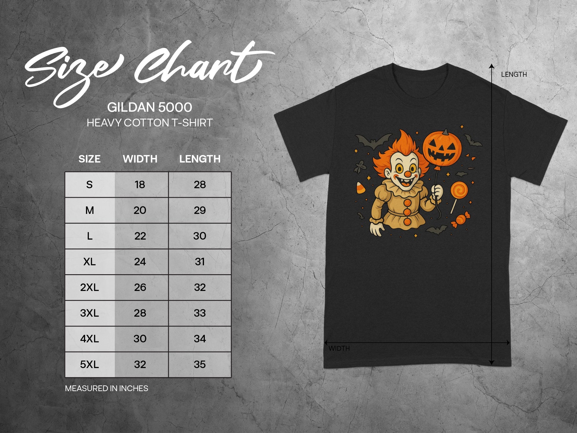 Creepy Halloween Clown Graphic Tee Shirt product type