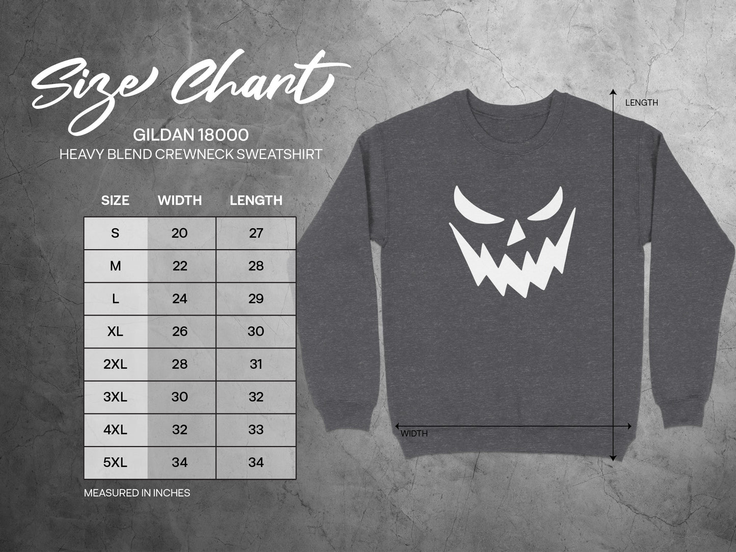 Scary Pumpkin Face Heavy Blend Crewneck Sweatshirt product