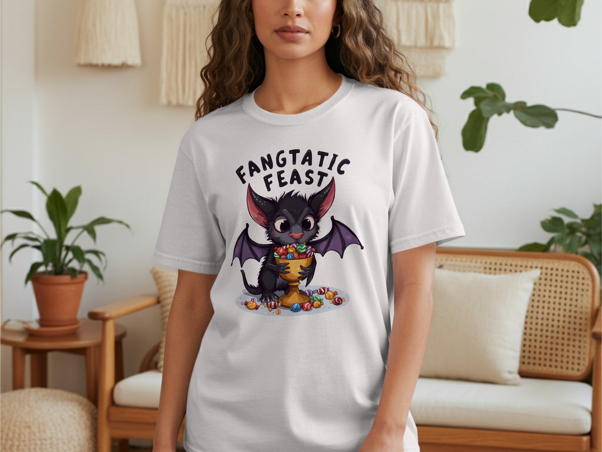 Fangtastic Feast Bat Graphic Tee Shirt product