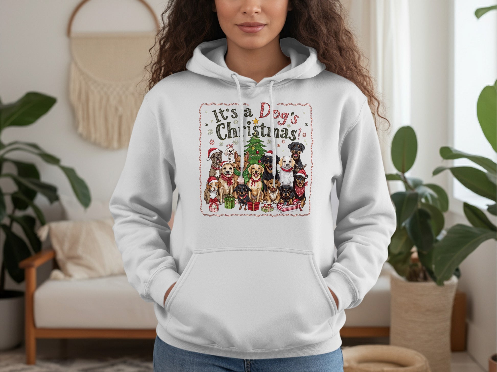 It's a Dog's Christmas Hoodie with Adorable Pets Design