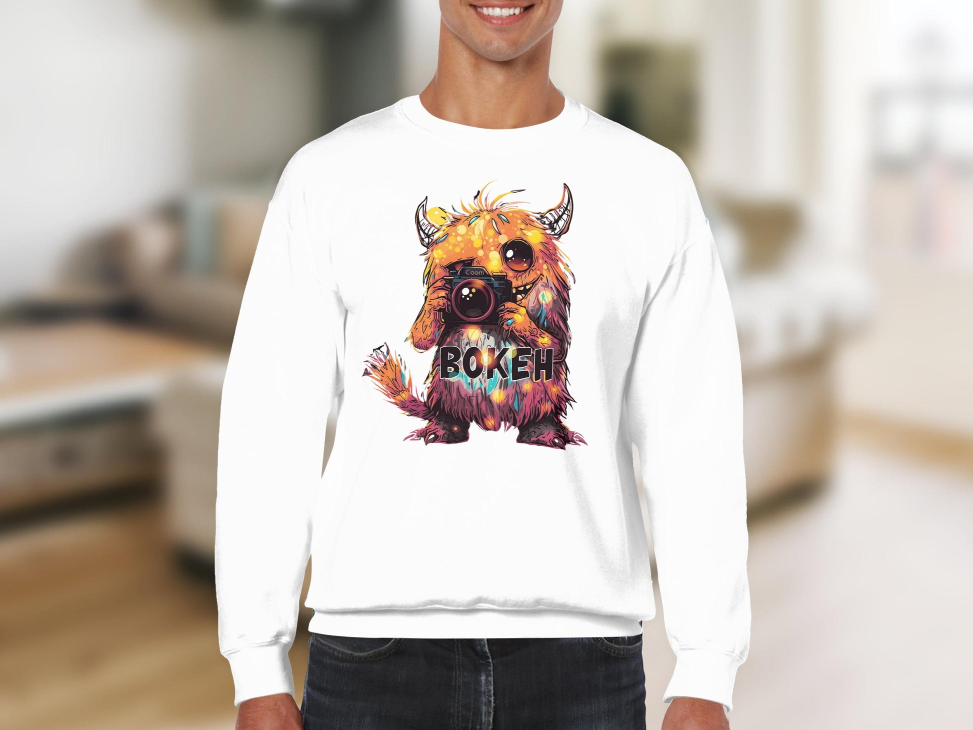 Funny Colorful Bokeh Dog Graphic Sweatshirt product type
