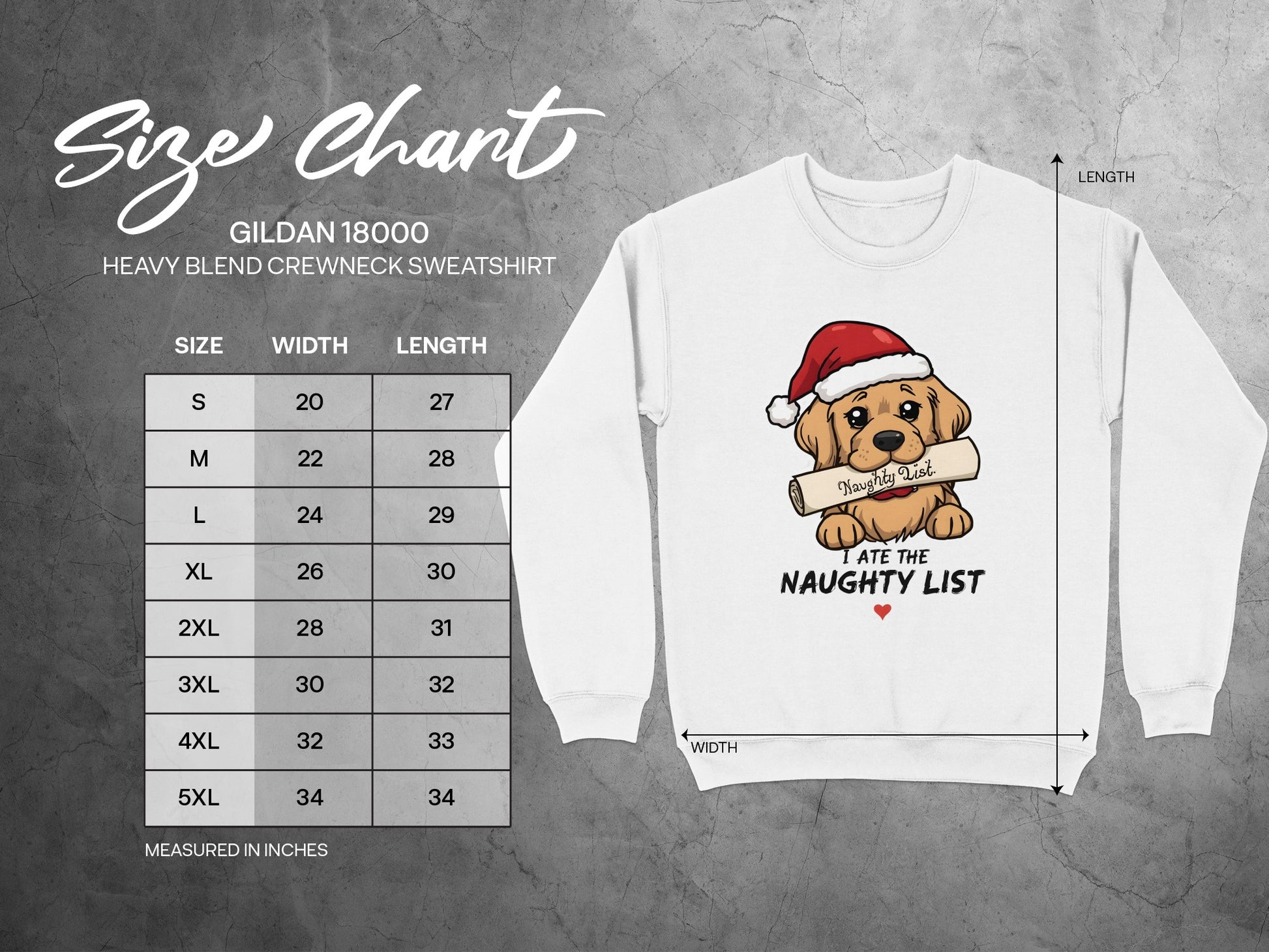 Naughty List Dog Christmas Sweatshirt Holiday Design