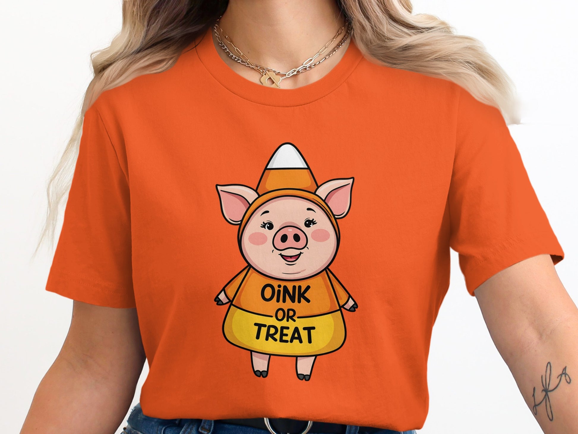Cute Pig Oink or Treat Halloween T-Shirt product type
