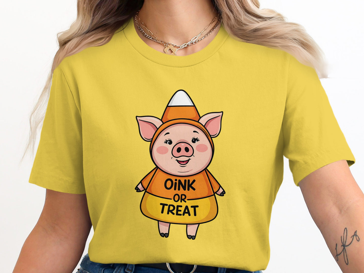 Oink or Treat Pig Wearing Candy Outfit T-Shirt product type