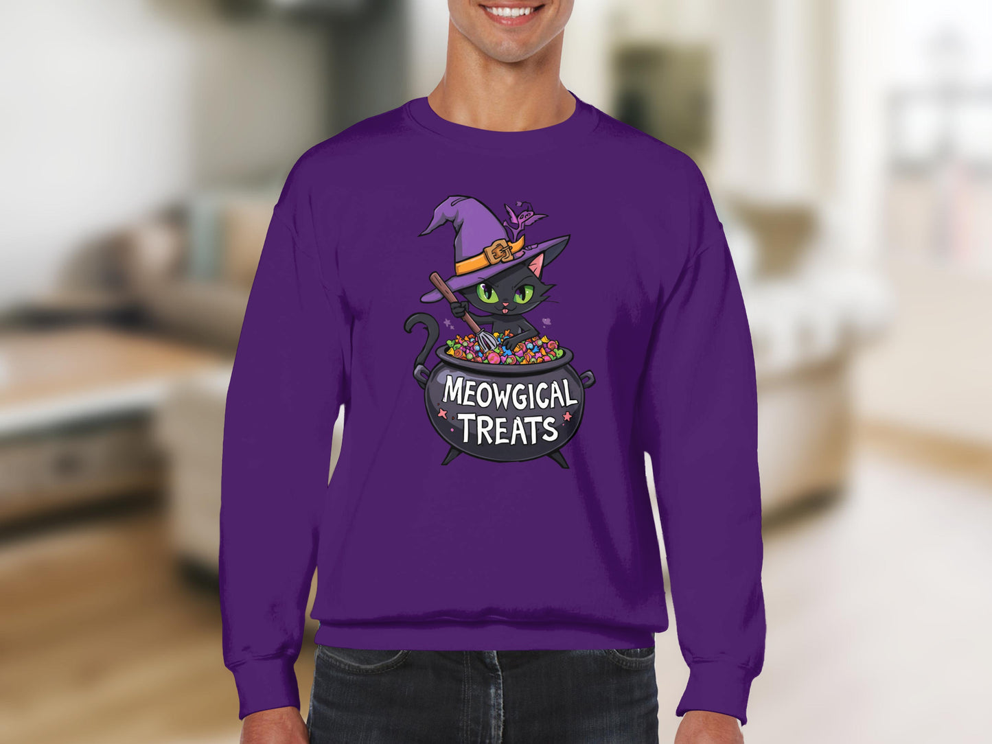 Meowgical Treats Cat Halloween Sweatshirt product type